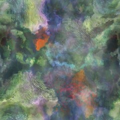 Multicolour space dyed marble seamless art texture background. Vivid mottled marl effect ombre home decor design. For tie dye and surface fashion all over backdrops.