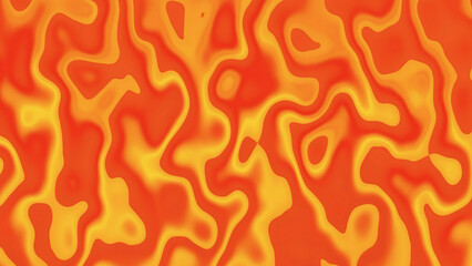 Abstract orange yellow flowing wavy patterns fill the background
