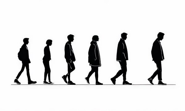 People walking sequence silhouette