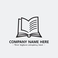 Book illustration black and white for logo company vector image
