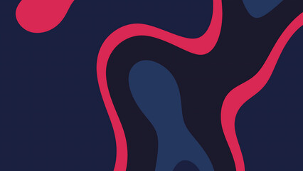 Abstract art features red blue and dark blue shapes