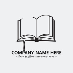 Book illustration black and white for logo company vector image
