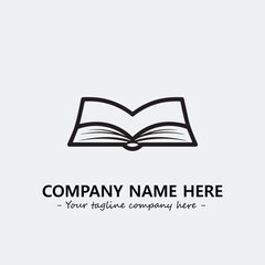Book illustration black and white for logo company vector image
