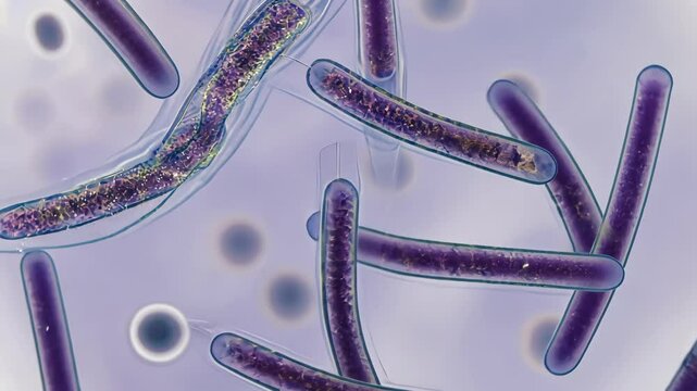 Microscopic view of bacteria in a laboratory setting showcasing diversity in shapes and sizes