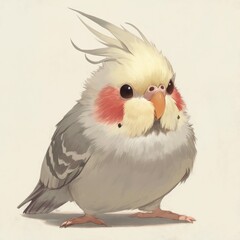 Cute, fluffy, small parrot portrait
