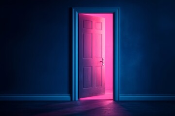 Open door to a vibrant, mysterious interior