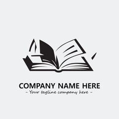 Book illustration black and white for logo company vector image
