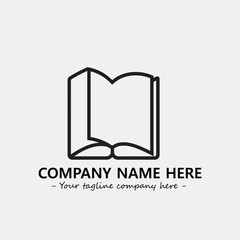 Book illustration black and white for logo company vector image
