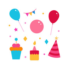 birthday-vector-element set