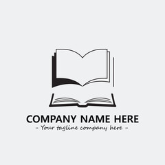 Book illustration black and white for logo company vector image
