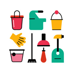 set of cleaning tools