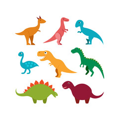 set of dinosaurs vector