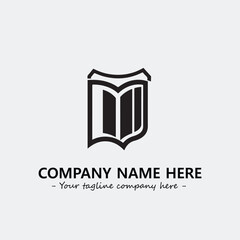 Book illustration black and white for logo company vector image
