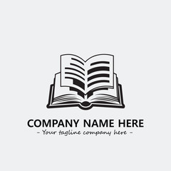 Book illustration black and white for logo company vector image
