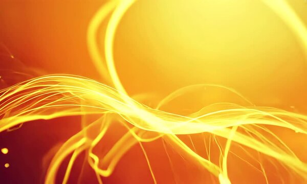 Abstract Light Waves Flowing in Warm Orange Tones Creating a Dreamy Ethereal Atmosphere