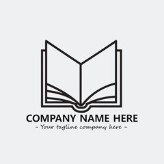 Book illustration black and white for logo company vector image
