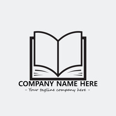 Book illustration black and white for logo company vector image
