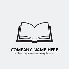 Book illustration black and white for logo company vector image
