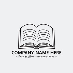 Book illustration black and white for logo company vector image

