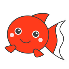赤い金魚のイラスト