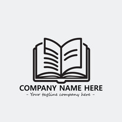 Book illustration black and white for logo company vector image

