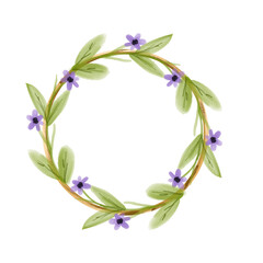 Golden Branch & Lavender Floral Wreath Frame