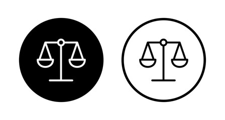 Scales icon logo design. Law scale icon. Justice sign and symbol