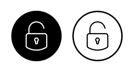 Unlock icon logo design. Unlock sign and symbol. unlocked padlock icon