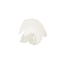 Abstract White Opaque Paint Blob, Textured Swirl