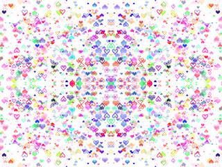 Vibrant abstract kaleidoscope design featuring symmetrical patterns and a multitude of colors, ideal for backgrounds or creative projects.