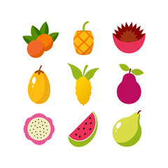 set of fruits and berries