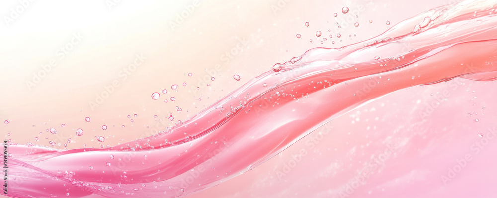 Poster a pink and white background with a pink line in the middle. the pink line is surrounded by white dot