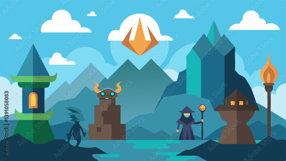 Aufkleber concept art an illustrator develops concept art for a fantasy video game envisioning landscapes and 