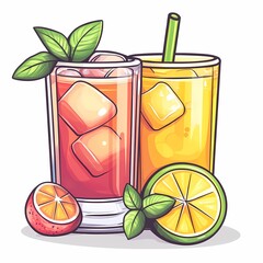 Refreshing Summer Cocktails and Beverages. Colorful & Juicy Drinks Perfect for Poolside Gatherings