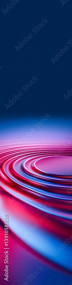 Poster Abstract Image of Concentric Circles with Red and Blue Gradient