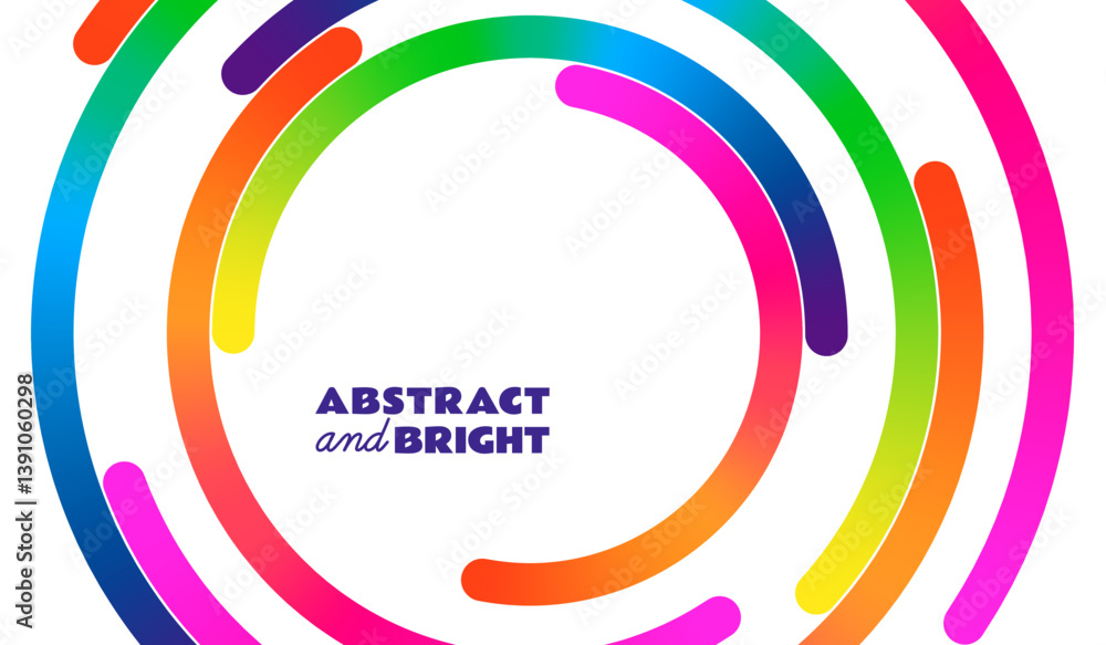 Fototapete Gradient Circle Pattern. Abstract Background with Swirl Circular Vector Lines. Rainbow Round Color Spiral. Geometric Dynamic Circle Shapes with Gradient.