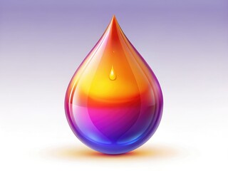 Fototapeta premium Rainbow clipart: a dazzling orange-purple gradient water droplet, ideal for vibrant designs.