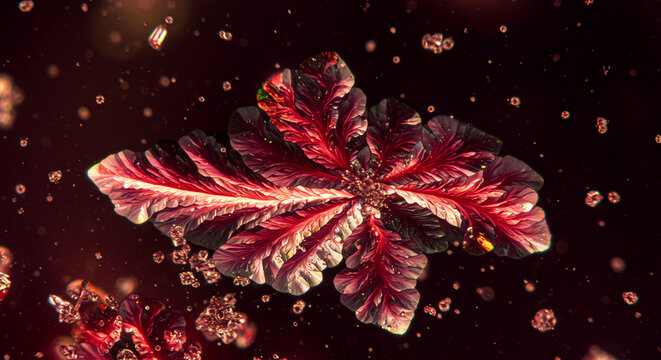 Microscopic view of tartrates forming in new bottle