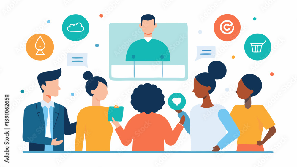 Poster classroom setting a diverse group of experts gathered around a whiteboard discussing ethical princip