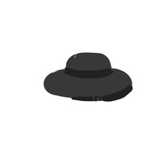 Simple Black Floppy Hat Illustration, Hand-Drawn Style