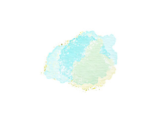 Abstract Watercolor Wash: Pastel Blue, Green, and Yellow Blend