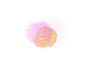 Abstract Gold and Pink Glitter Burst on White