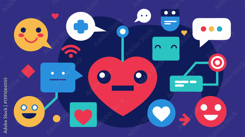 Poster emoji confusion an array of popular social media emojis like hearts and likes mixed with confusedloo