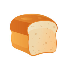 Vector cartoon illustration with bakery product bread isolated on white background.
