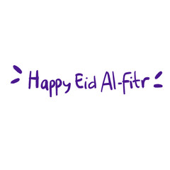 Purple Handwritten Eid Al-Fitr Greeting