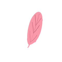 Blush Pink Single Leaf Illustration, Simple Botanical Design Element