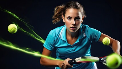Digital illustration of a tennis player mid-swing