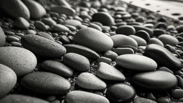 Vintage retro backdrop of black and white sea stones