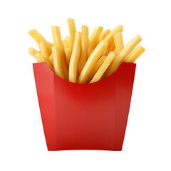 french fries on transparent background