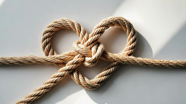 Rope knot against a white background